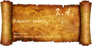 Kaposi Anett névjegykártya