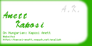 anett kaposi business card